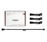 Noctua NA-SEC1 chromax.black, Set Cavi Prolunga 30cm per Ventole Conf da 4 | Prolunghe Estetiche Colorate Connettori PWM 4 Pin Compatibili con Ventole 3 Pin, Guaina Resistente a Usura e Calore, Set da 4