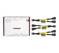 Noctua NA-SYC1 chromax.yellow, Cavo Splitter 2 Vie per Ventole PC Conf da 3 | Prolunghe a Y Estetiche Colorate Connettori PWM 4 Pin Compatibili Ventole 3 Pin, Guaina Resistente a Usura e Calore, Set da 3