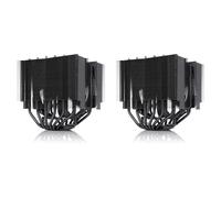 Noctua NH-D15S chromax.black, Dissipatore di Calore a Doppia Torre per CPU con NF-A15 PWM 140 mm Ventole (Nero) (Confezione da 2)