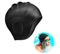 Nodcows Cuffia Piscina per la Protezione delle Orecchie 3D, Cuffia Nuoto Donna Uomo, Cuffia Doccia Cuffia Arena Silicone Impermeabile, Cuffia Piscina Donna Capelli Lunghi e Corti (Nero)