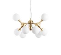 Sospensione Contemporanea Nodi Metallo Ottone 9 Luci E14