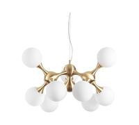 Sospensione Contemporanea Nodi Metallo Ottone 9 Luci E14