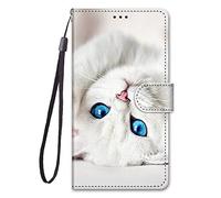 Nodigao Compatibile per Honor Magic 7 Lite 5G Cover a Libro Pelle Book PU Portafoglio Magnetica con Disegni 360 Animale Motivo Antiurto Case Flip Protettiva Bumper Custodia - Gatto D