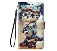 Nodigo per Samsung Galaxy S20 FE/S20 Lite 4G 5G Cover a Libro Pelle PU Portafoglio Magnetica con Disegni Animale Motivo Antiurto Case Flip Protettiva Silicone Bumper Belle Kawaii Custodia - Gatto
