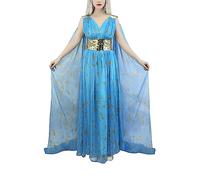 Nodkim Costume da regina dei draghi in chiffon, per Halloween, cosplay, da donna, taglia S