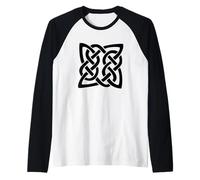 Nodo celtico bellissimo nodo celtico quadrato nodo nero Maglia con Maniche Raglan