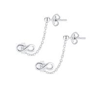 Nodo d'amore simbolo dell'infinito doppio trafitto orecchio lobo cartilagineo elica catena e orecchini a perno per le donne .925 Sterling Silver