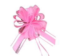 Nodo decorativo per auto da matrimonio Fiocco dorato da 5 pezzi | Nastro di tulle Fiocchi Decorazione di automobili for feste di matrimonio Nastri Avvolgere l'imballaggio(Pink)