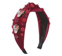 Nodo Dei Morti Larghe Fascia Colore Corrispondenza Perla Decorata Yoga Sport Ampia Fascia Tesa Per Donna