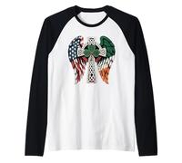 Nodo della Croce celtica Irlandese-Americana - Irlanda Maglia con Maniche Raglan
