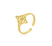 Nodo della strega Anello Stregoneria Anello regolabile Irlandese Nodo celtico Pagan Wiccan Anello aperto Buona fortuna Protezione Amuleto Gioielli per donne Ragazze (Oro)