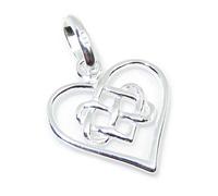 Nodo infinito con cuore d'amore piccolo ciondolo in argento sterling .925