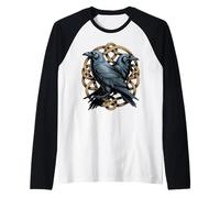 Nodo norreno - Odins Raven Viking Midgard Thor Walhalla Maglia con Maniche Raglan
