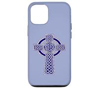 Nodo ornamentale celtico a croce alta decorativa blu Custodia per iPhone 12/12 Pro