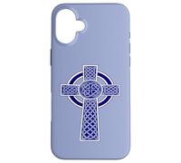 Nodo ornamentale celtico a croce alta decorativa blu Custodia per iPhone 16 Plus