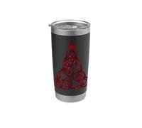 Nodo Triangolo Con Fili Doppiati Rosso Bicchiere termico in acciaio inox doppia parete