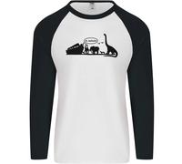 Noè Ark Dinosauri T- Rex Ateismo Atheism Uomo L/S Baseball T-Shirt