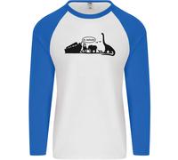 Noè Ark Dinosauri T- Rex Ateismo Atheism Uomo L/S Baseball T-Shirt