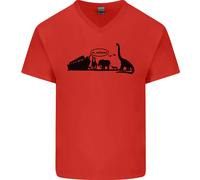 Noè Ark Dinosauri T- Rex Ateismo Atheism Uomo Scollo A V Cotone T-Shirt