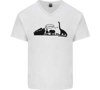 Noè Ark Dinosauri T- Rex Ateismo Atheism Uomo Scollo A V Cotone T-Shirt