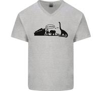 Noè Ark Dinosauri T- Rex Ateismo Atheism Uomo Scollo A V Cotone T-Shirt