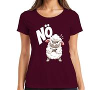 Nö Schaf Sauer Grumpy - Maglietta da donna, bordeaux, XXL