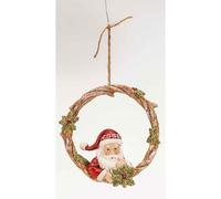 NOEL by Lamart Pendaglio Addobbo Babbo Natale con Stella Decorazione 13cm Resina