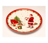 NOEL by Lamart Piatto Torta da Portata Natalizio Babbo Natale 36cm Porcellana