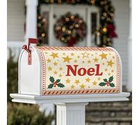 Noel - Coperture magnetiche per cassetta postale, decorazione natalizia per cassetta postale, 53 x 64 cm, colore: rosso