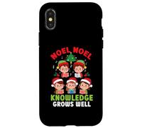 Noel Noel Knowledge Grows Well Educator Teacher Christmas Custodia per iPhone X/XS