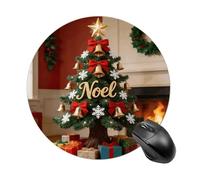 Noel Tappetino per mouse portatile rotondo da gioco, grazioso tappetino per mouse per computer, decorativo, antiscivolo, per casa, ufficio, lavoro, 19 x 20 cm