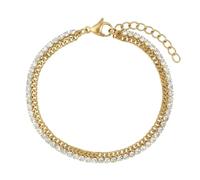 Noelani - Bracciale da Donna in Acciaio inox - Placcato Oro/Dorato - con Zircone - NOE-B0011