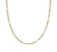 Noelani - Collana da Donna in Acciaio inox - Placcato Oro/Dorato - con Perline d'Acciaio e Perle - NOE-N0010