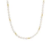 Noelani Collana con Ciondolo Collana da Donna in Argento sterling 925, con perla coltivata d'acqua dolce, 37+5 cm, oro, Fornita in confezione regalo per gioielli