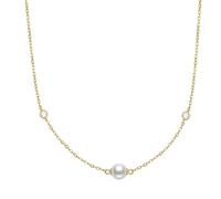 Noelani - Collana da Donna in Argento 925 - Placcato Oro/Dorato - con Zircone e Perla - NOE-N0020