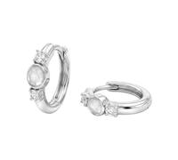 NOELANI - Orecchini da Donna in Argento 925 - con Giada e Zircone - Creoli - NOE-E0032