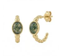NOELANI - Orecchini da Donna in Argento 925 - Placcato Oro/Dorato - con Agata - Creoli - NOE-E0033