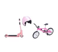 NOENNULL 1:12 Scala in Miniatura Scooter Bike Set con Casco Accessori per Case per Bambole Altamente Realistici per Mestieri Fai -da -te, Modelli Display Decorazioni da Giardino per Scene