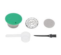 NOENNULL Baccello Filtro Capsula del caffè, Capsula del caffè in Acciaio Inossidabile Riutilizzabile Baccello di caffè Ricaricabile con Capsule di caffè Filtro Coperchio Silicone Adatto
