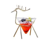 NOENNULL Bicchiere da Vino Robusto Supporto in Ferro a Forma di Cervo Lavabile in Lavastoviglie per Cocktail Bevande Fredde Capacità 160 Ml 5,9 X 4,1 Pollici Adatto per gli Amanti delle Bevande