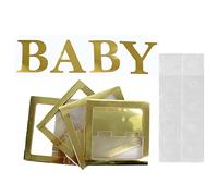 NOENNULL Box a Palloncino per Baby Shower, Scatola Pop -up in Plastica Trasparente Pre -piegata per Rivelazione di Genere, Decorazioni per Feste di 1 ° Compleanno, Cornice Dorata