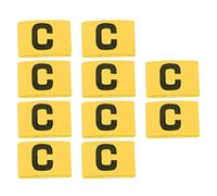 NOENNULL Bracciale Capitano di Calcio, Bracciale Elastico per Capitano di Calcio in Confezione da 10, Fasce per di Giocatore di Basket di Regolabili per Adulti e Adolescenti (Gialla)