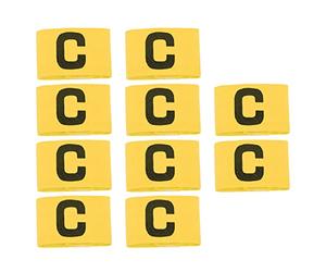 NOENNULL Bracciale Capitano di Calcio, Bracciale Elastico per Capitano di Calcio in Confezione da 10, Fasce per di Giocatore di Basket di Regolabili per Adulti e Adolescenti (Gialla)