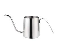 NOENNULL Caffettiera a Collo di Cigno, Caffettiera in Acciaio Inossidabile da 250 Ml, a Goccia a Mano con Beccuccio Lungo e Stretto, Bollitore con Manico per Bar di Casa, Argento (Senza coperchio)