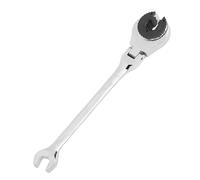 NOENNULL Chiave a Cricchetto a Testa Flessibile Aperta 8 Mm in Acciaio CR V con Chiave a Cricchetto a 72 Denti, Angolo Regolabile a 180° per Dadi per Tubi di Carburante, Freni o Aria