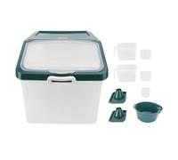 NOENNULL Contenitore per Riso 25 Kg Grande Dispenser per Riso con Chiusura in PP Contenitore per Farina con Misurini per per, Cereali, Alimenti per Animali Domestici, Farina