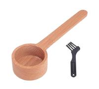 NOENNULL Cucchiaio in Legno Rotondo, Palco da caffè 2 in 1 e Cucchiaio Mescolando, Utensile da Cucina in Legno Multiuso per Cucinare, Cuocere, Miscelazione, Servizio