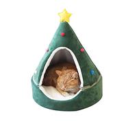 NOENNULL Cuccia per Gatti da Interno, Tenda Calda e Rimovibile con Albero di Natale per Gattini, Cuccioli o Piccoli Animali