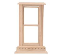 NOENNULL Finestra della Casa delle Bambole in Miniatura, Finestra a Goccia di Bambola Finestra Flat Top 2 Ritmo in Miniatura Finestra a Ghigliottina in Legno Accessori per Mobili per la