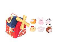 NOENNULL Giocattoli per Bambini Interattivi Fienile con Animali di Peluche, Set di Giocattoli Agricoli con Animali da Peluche e Suoni per i più Piccoli 6-12 Mesi, Giocattoli per